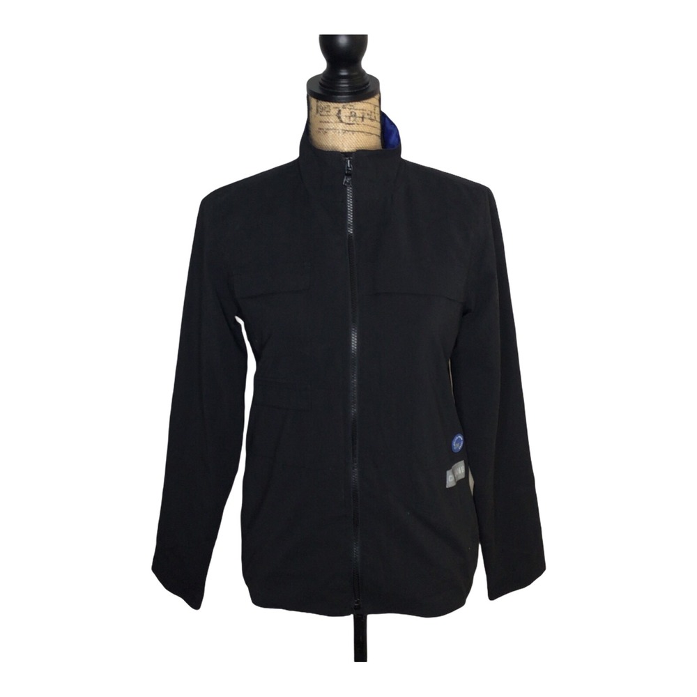 Calvin Klein Jeans Womens‎ Long Sleeves Full Zip Black Jacket Sz Small  (3471)